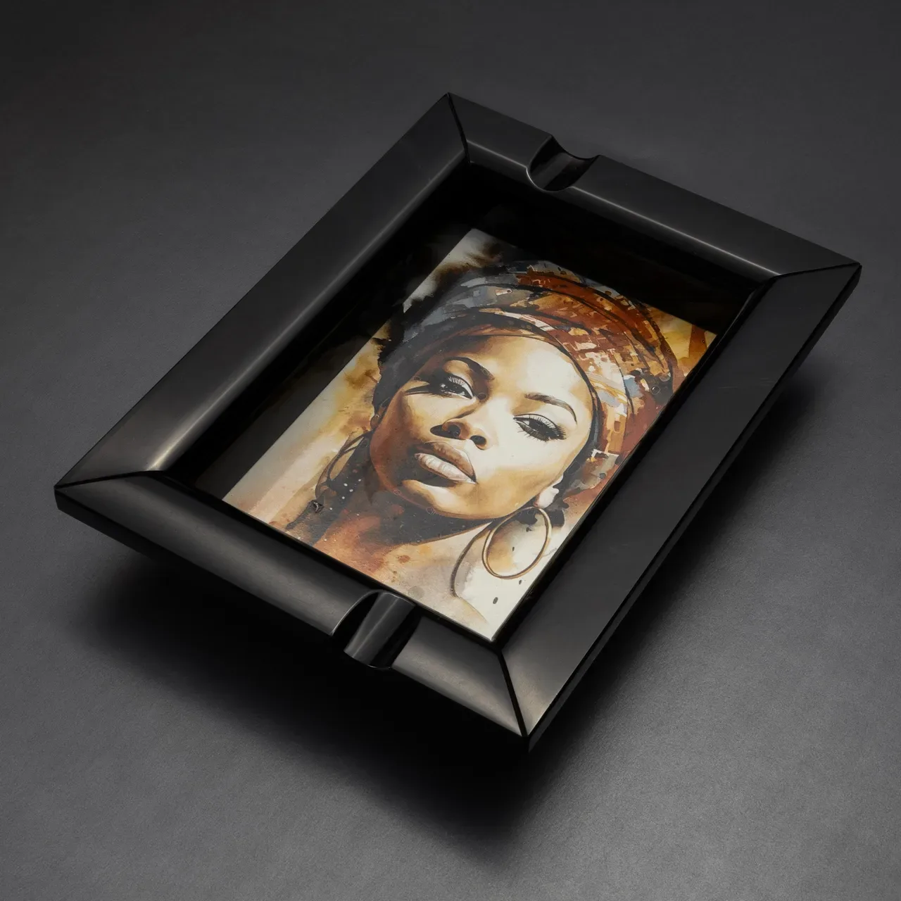 Imprint IV, Black obsidian, photograph 1